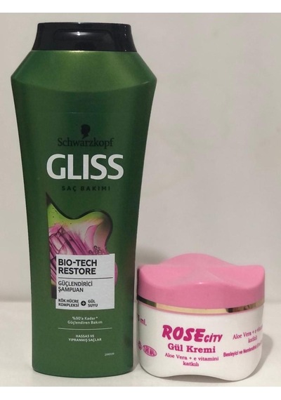 Gliss Bio Tech Restore Şampuan Alana Rose City 275ml Aloe Vera Krem Hediye