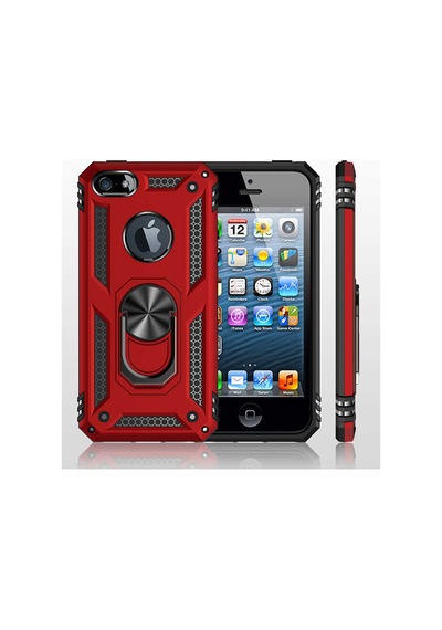 Apple Uyumlu iPhone 5S Yüzüklü Standli Vega Kilif Ekran Koruyucu 510330969