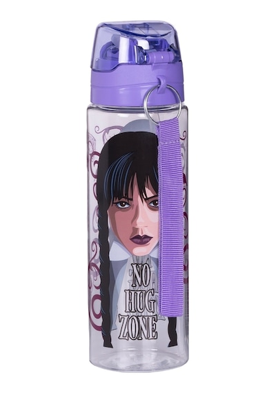 700ml Wednesday Pipetli Askılı Kilitlenebilir Su Matarası Mor