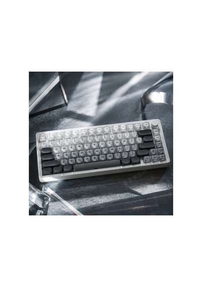 Leaven 128 Tuş Pbt Keycap Seti - Retro Yuvarlak Moa Profil Cherry Mx Uyumlu Klavye Tuşları - Gri
