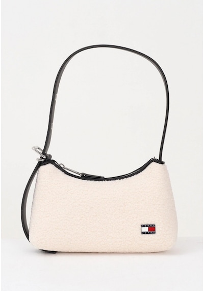 Tommy Hilfiger Tjw Cool Kürk Dokulu Omuz Kadın Beyaz Omuz Çantası Aw0aw18011ybh Beyaz