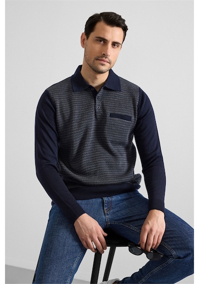 Süvari Lacivert Regular Fermuarlı Polo Yaka Kazak Tr2013700498-m09 Lacivert