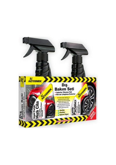 Automix Araç Dış Bakım Seti - Hızlı Cila Ve Lastik Parlatıcı Sprey 300 Ml + 300 Ml 2'li Paket