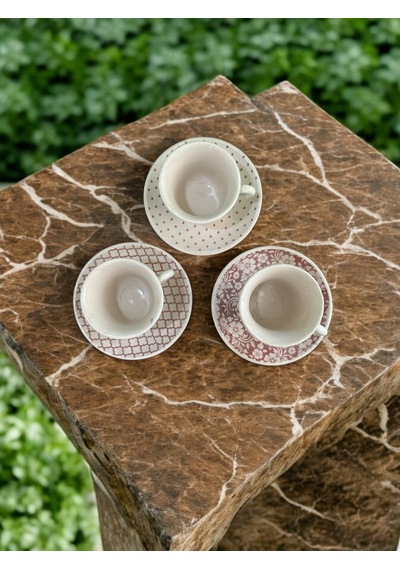 Şık Ve Modern 3lü Fincan Takımı Ahşap