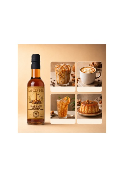 La Coffee Karamel Aromalı Kahve Ve Kokteyl Şurubu 750 Ml - %100 Pancar Şekerli Diğer