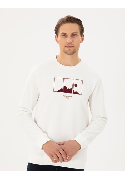 Pierre Cardin Erkek Ekru Sweatshirt 50290703-vr019 Ekru