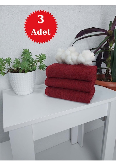 Bordo Kuaför Havlusu 3'lü Set 50x90 | Berber ve Sporcu Baş Havlusu | Hızlı Kurur