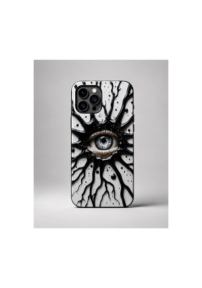 İphone 16 Plus Uyumlu Göz Desenli Telefon Kılıfı Gri - 914778404 Gri