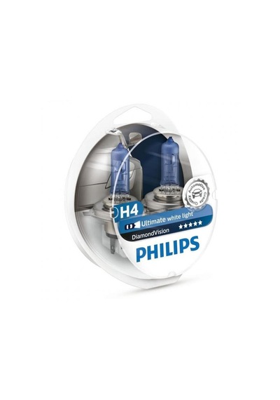 Phılıps H4 Diamond Vision 5000 Kelvin Beyaz Işık Ampul Seti