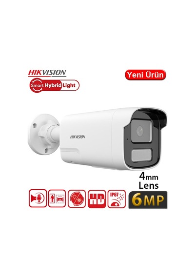 Hıkvısıon Ds-2cd1t63g2-lıuf/sl 6mp 4mm Akıllı Çift Işık Çift Yönlü Konuşma Bullet Kamera-50mt