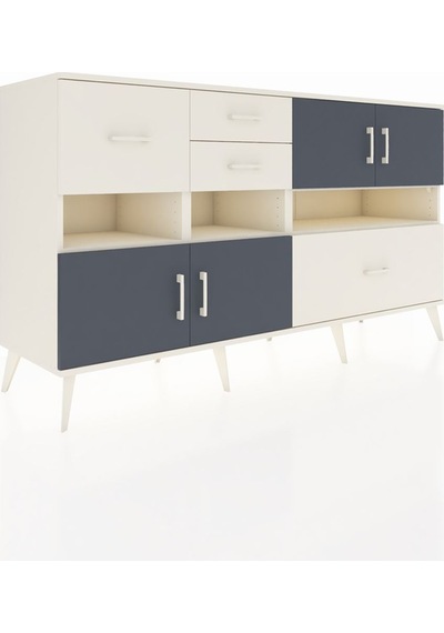 Kronos Konsol 5 Raflı 4 Çekmeceli 4 Kapaklı 176x59x99 Aytaşı-antr Aytaşı-antrasit/aytaşı