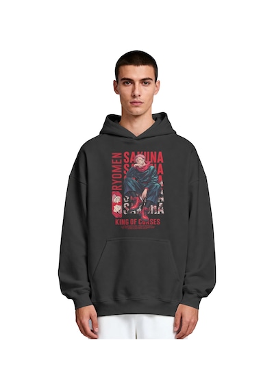 Sevbano Ryomen Sukuna Jujutsu Kaisen Anime Ön Baskılı Unisex Oversize Pre Siyah