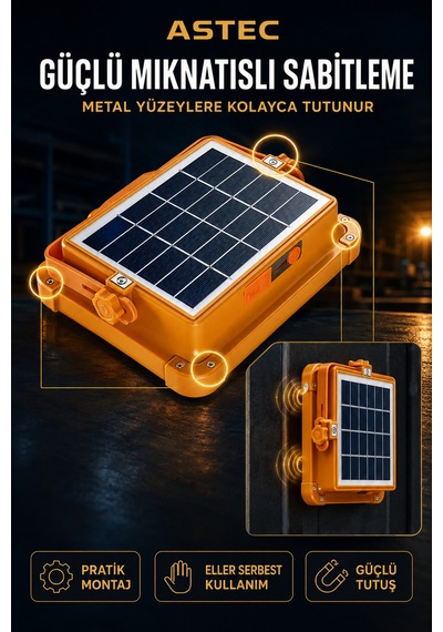 Astec Solar 200w Şarjlı Led Projektör Mıknatıslı Powerbank 4 Modlu Sarı Beyaz Çakar Taşınabilir Kamp Lambası