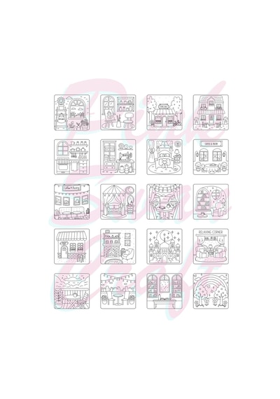 Cozy Spaces Bold And Easy 20x20 Cm Büyük Boyama Kitabı, Çocuklar Ve Yetişkinler İçin