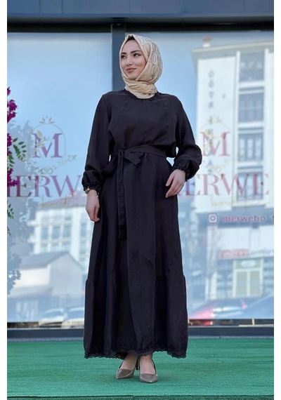 Misswhence 37831 Keten Elbise Kahve Çok Renkli