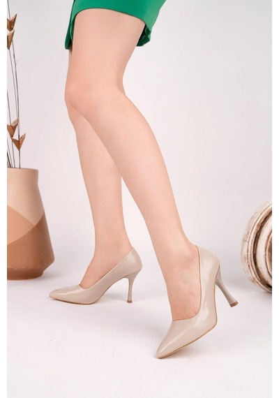 Nesilshoes Nesil Shoes Senyo K72 Ten Rugan Baskı Topuklu Kadın Stiletto