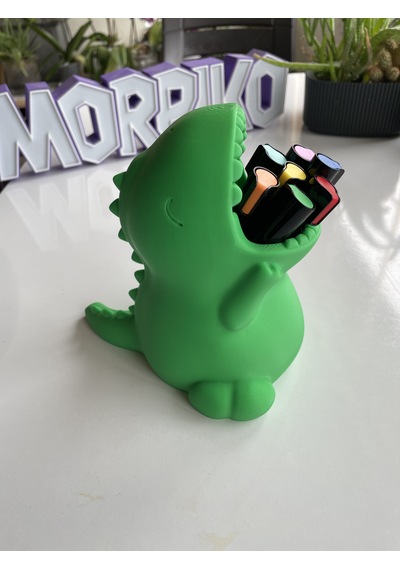 Sevimli T-rex Dinozor Kalemlik - 15 Cm Yeşil