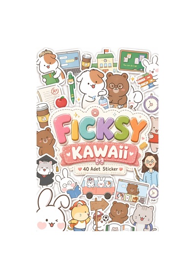 Kawaii Stili Sevimli Hayvanlar Eğitim Öğretmen Temalı Sticker Seti - 40 Adet Etiket Çıkartma Diğer