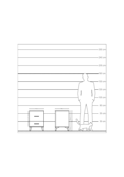 Kronos Komodin 2 Çekmeceli 44x59x64 Aytaşı-antrasit Aytaşı
