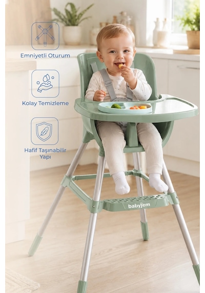 Babyjem XSoft Mama Sandalyesi Soft Yeşil