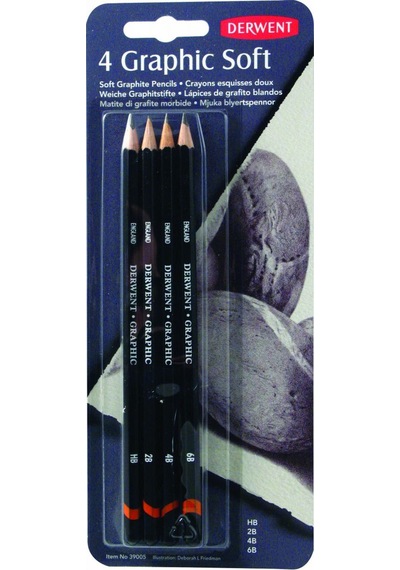 Derwent Graphic Pencils Dereceli Kalem Seti Sketching Soft 4'lü B