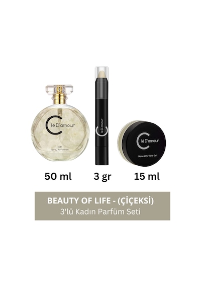 Beauty Of Life Miskli/çiçeksi Women - 3 Lü Kadın Parfüm Seti 50 Ml - Vegan Diğer