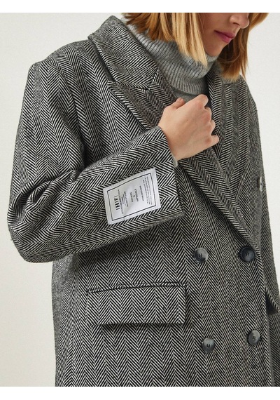 Hot Fashion Kadın Kırçıllı Gri Gri - Siyah