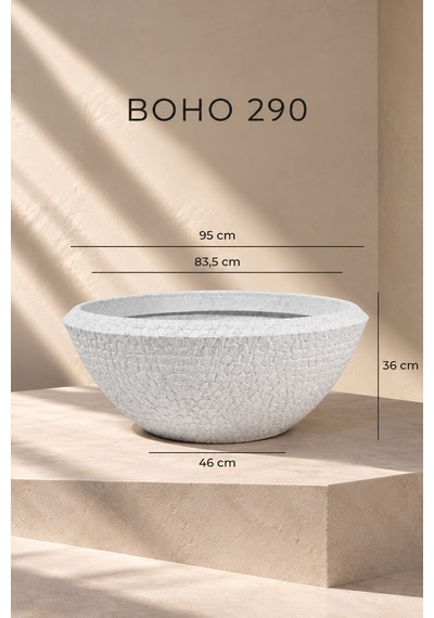 Bostann Dekoratif Saksı - Boho 290 - 157l - Beyaz