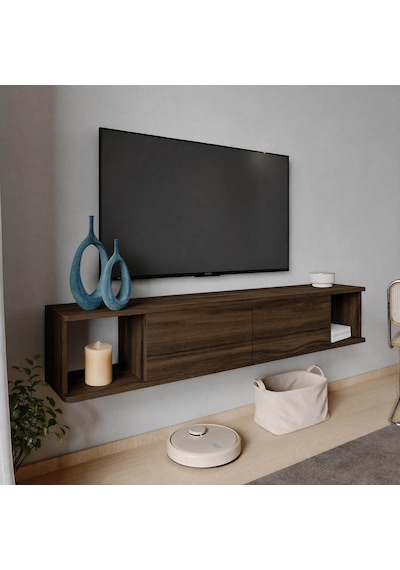 İnarch Dizayn Twist Duvara Monte Tv Sehpası - 2 Kapaklı Ceviz