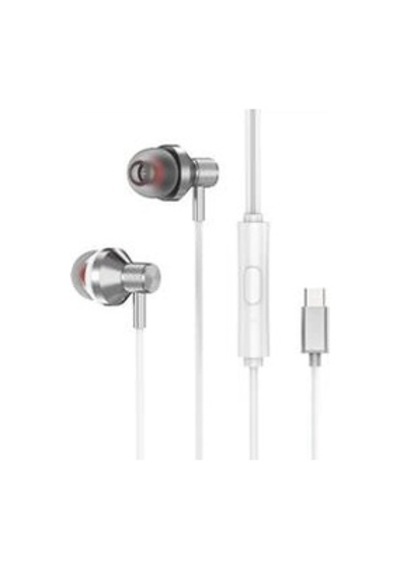 S-link Sl-tpk03 Typec Telefon Uyumlu Metal Beyaz Kulak İçi Mikrofonlu Kulaklık