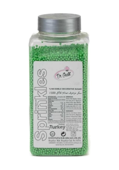 2 Mm Yeşil Boncuk Şeker 250 G Mini Pasta Ve Tatlı Süsleme Şekeri