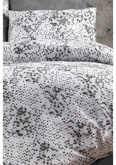 Çift Kişilik Lastikli Çarşaf 160x200 Ve Iki Adet 50x70 Yastık Kılıfı Üçgenler
