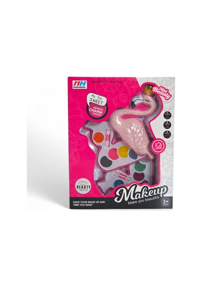 Flamingo Figürlü İki Katlı Oyuncak Makyaj Seti