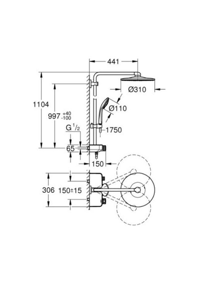 Grohe Euphoria Smartcontrol System 310 Duo Duvara Montaj Için Termostatlı Duş Sistemi - 26507dl0 Krom