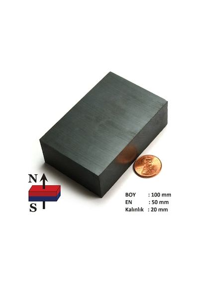 100mm X 50mm X 20mm Kömür Seramik Büyük Güçlü Ferrit Mıknatıs