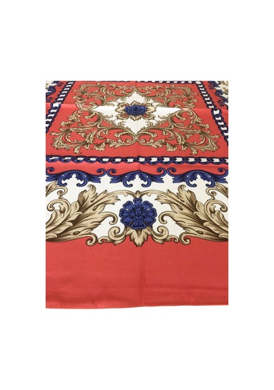 Tikitonki Çiçek Desenli Saten Pudra Pembe Eşarp - 90x90 Pembe Pembe