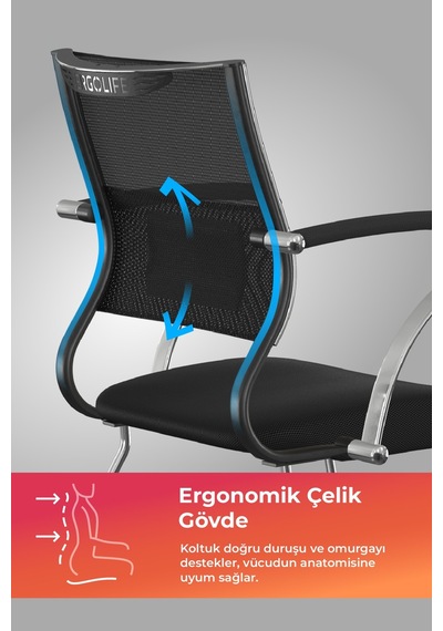 Ergolife Sit Air Ergonomik Bekleme Koltuğu Krom Ayaklı, Bel Destekli, Fileli, Toplantı Sandalyesi -572.5f.1.6a4 Çok Renkli Ergolife Sit Air Ergonomik Bekleme Koltuğu Krom Ayaklı, Bel Destekli, Fileli, Toplantı Sandalyesi -572.5f.1.6a4 Çok Renkli