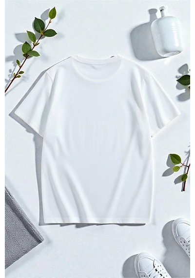 Uyguntarz Çiçek Baskılı Tasarım Tshirt Beyaz