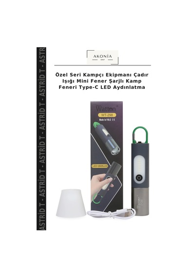 Özel Seri Kampçı Ekipmanı Çadır Işığı Mini Fener Şarjlı Kamp Feneri Type-c Led Aydınlatma Beyaz