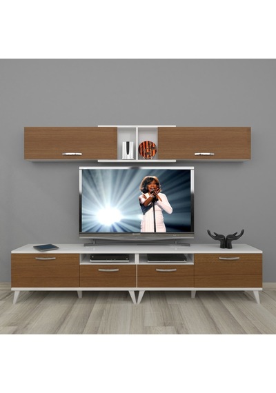 Decoraktiv Eko 5220 Mdf Retro Tv Ünitesi Tv Sehpası Beyaz - Ceviz