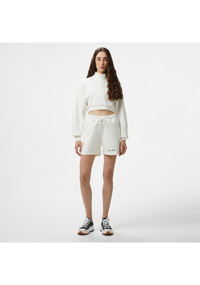 United4 Unıted4 Örme Crop Kadın Ekru Sweatshirt Cuko25ss Krem