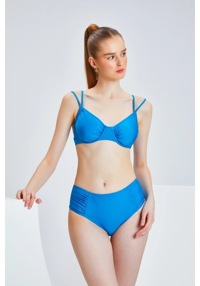 Too Salty Swimwear Kadın Büzgülü Balenli Toparlayıcı Yüksek Bel Bikini Takımı 24s101st Mavi Too Salty Swimwear Kadın Büzgülü Balenli Toparlayıcı Yüksek Bel Bikini Takımı 24s101st Mavi