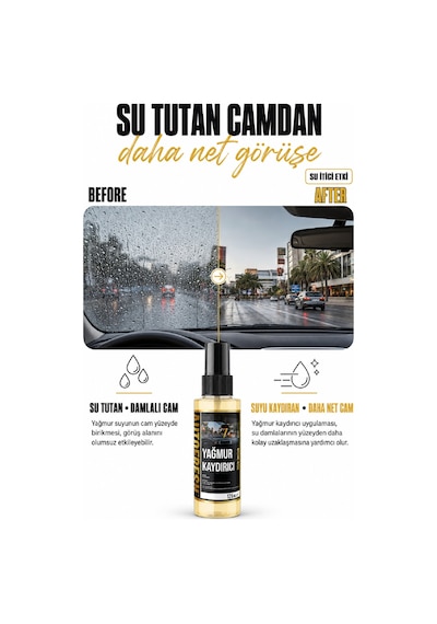 Araç Yağmur Kaydırıcı Sprey Araba Cam Ve Dış Yan Ayna Su Itici 125 Ml