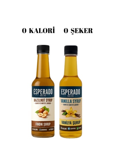 Esperado Şekersiz Kahve Şurubu Seti 2'li 250 Ml - Vanilya Ve Fındık Aromalı Sugar Free