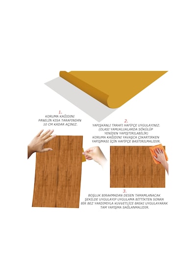 Tink Kendinden Yapışkanlı Cilalı Ahşap Desenli Pvc Panel 41x62 Cm