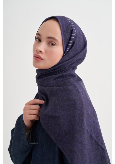 Carell Elenora Monogram Floş Şal Morcivert Çok Renkli