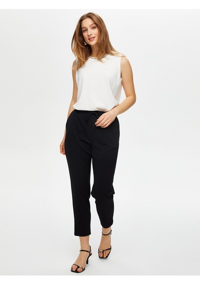 Faik Sönmez Comfort Fit Krep Örme Pantolon B00074-1 B00074-110 Siyah