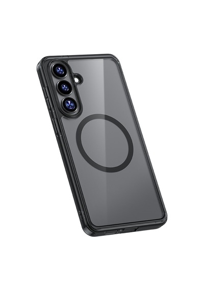 Galaxy S26 Plus Uyumlu Kılıf M-safe Şarj Özellikli Benks Crystal Serisi Şeffaf Kapak Siyah Siyah