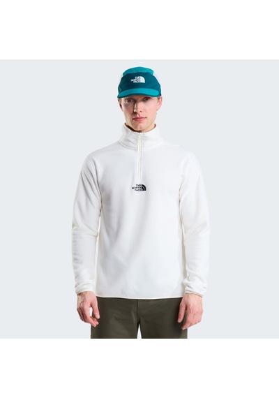 The North Face M Glacıer 1/4 Zıp - Embroıdered Logo Erkek Sweatshirt Nf0a8hrwqlı1 Beyaz