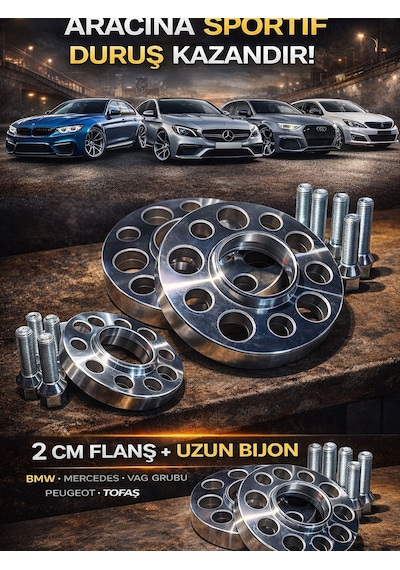 Peugeot 206 1998-2010 Flanş Spacer Jant 2cm 4x108 65.1 12x1.25